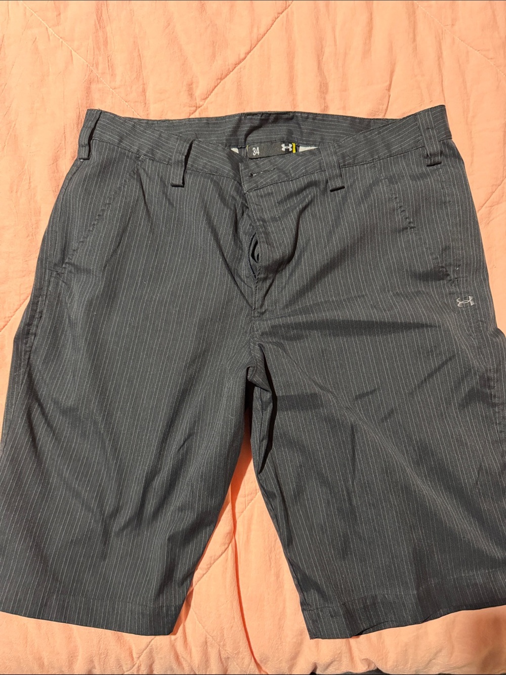 Under Armour Charcoal Pinstripe Athletic Shorts
